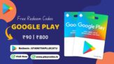 Free Redeem Code Google Play ₹20, 60, 70, 90, 150, 500, 900